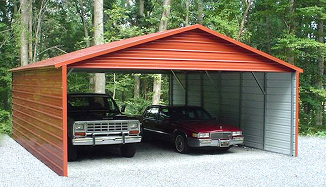 20x31x8 Side Enclosed Carport