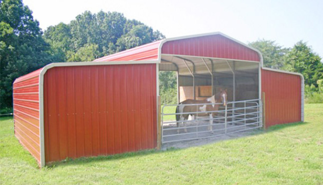42x21x9 Metal Horse Barn