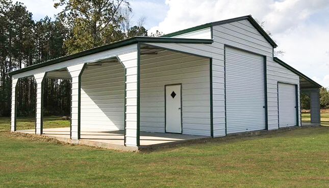 54x30x14 Raised Center Aisle Metal Barn
